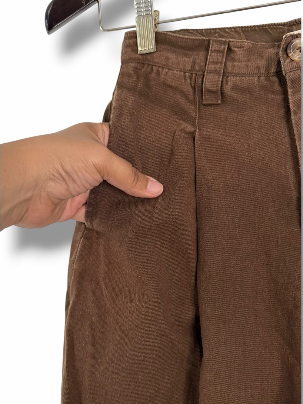 Christy Dawn Coffee Brown The Lee Trouser Wide Leg Pant Minimal Cottagecore Sz 0 - Picture 7 of 14